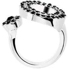 Load image into Gallery viewer, Black Jeweled Circular Adjustable Ring
