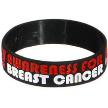 Load image into Gallery viewer, Black White Red Boobies Rule Awareness for Breast Cancer Bracelet
