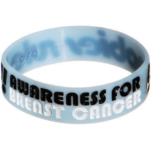 Load image into Gallery viewer, Light Blue Black Boobies Rule Awareness for Breast Cancer Bracelet

