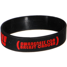 Load image into Gallery viewer, Black Red Black Boobies Rule Awareness for Breast Cancer Bracelet
