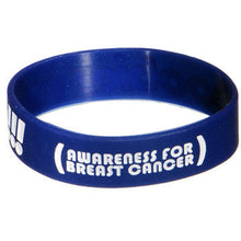 Load image into Gallery viewer, Navy Blue White Boobies Rule Awareness for Breast Cancer Bracelet
