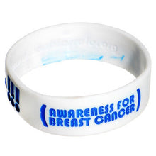 Load image into Gallery viewer, White Blue Boobies Rule Awareness for Breast Cancer Bracelet
