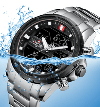Load image into Gallery viewer, Mens Wrist Watch, Waterproof Analog Digital Watches Multifunction Stainless Steel Business Watches For Man Perfect Gift
