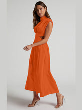 Load image into Gallery viewer, Modern Cutout Mock Neck Sleeveless Ruched Dress Elegant Dress For Women
