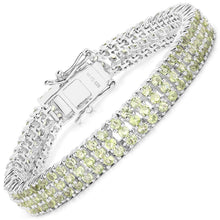 Load image into Gallery viewer, 11.97 Carat Genuine Peridot .925 Sterling Silver Bracelet
