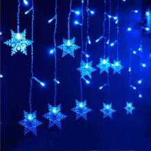 Load image into Gallery viewer, 3.5M 96LED Snowflake String Curtain Lights
