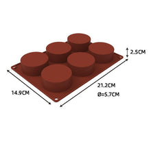 Load image into Gallery viewer, 3/6 Silicone Mold Round Circle Shape Fondant Cake Tools Ice Cube Moulds 3D Candy Jelly Making Mould Handmade Soap Molds Round Baking Silicone Mold Circle Chocolate Cake Pie Muffin Sandwiches Eggs Bakeware Kitchen Accessories
