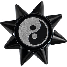 将图片加载到图库查看器，0G Yin Yang Spiked Logo Fake Taper Ear Plug
