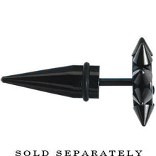 将图片加载到图库查看器，0G Yin Yang Spiked Logo Fake Taper Ear Plug
