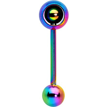 将图片加载到图库查看器，Rainbow Titanium Orbital Barbell Tongue Ring
