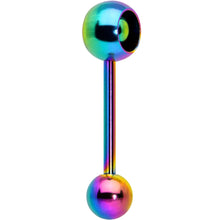 将图片加载到图库查看器，Rainbow Titanium Orbital Barbell Tongue Ring
