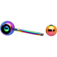 将图片加载到图库查看器，Rainbow Titanium Orbital Barbell Tongue Ring
