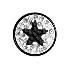 Load image into Gallery viewer, 0G Black Star Ferido Crystal Acrylic Screw Fit Tunnel
