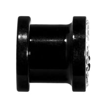 Load image into Gallery viewer, 0G Black Star Ferido Crystal Acrylic Screw Fit Tunnel
