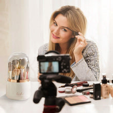 Load image into Gallery viewer, 360¬∞ Rotating Makeup Brush Holder with Lid Makeup Organizer
