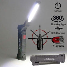Load image into Gallery viewer, 360° Rotation Inspection Lamp LED + COB Flexible Cordless Rechargeable Work Light
