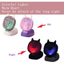 Load image into Gallery viewer, 360¬∞Rotation Kids Portable Wrist Strap Mini Watch Hand Held Fan Cat Design

