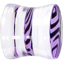 将图片加载到图库查看器，1/2 Violet Zebra Acrylic Saddle Plug
