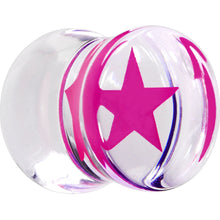 Load image into Gallery viewer, 1/2 Hot Pink Star Inlay Acrylic Saddle Plug
