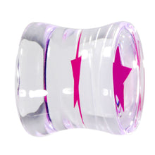 Load image into Gallery viewer, 1/2 Hot Pink Star Inlay Acrylic Saddle Plug
