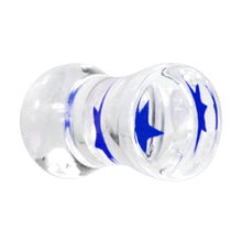 Load image into Gallery viewer, 4G Stellar Blue Star Inlay Acrylic Saddle Plug
