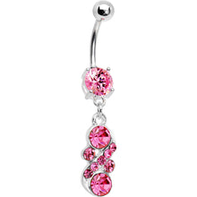 将图片加载到图库查看器，Pink CZ Glamorous Drop Belly Ring
