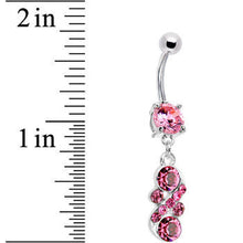 将图片加载到图库查看器，Pink CZ Glamorous Drop Belly Ring
