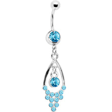 将图片加载到图库查看器，Aqua Gem Bold Glam Chandelier Belly Ring
