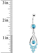 将图片加载到图库查看器，Aqua Gem Bold Glam Chandelier Belly Ring
