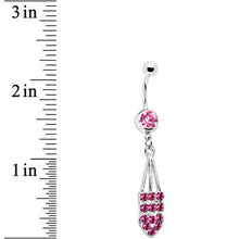 Load image into Gallery viewer, Pink Jeweled Arrow Heart Belly Ring
