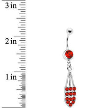 Load image into Gallery viewer, Red Jeweled Arrow Heart Belly Ring
