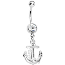 Load image into Gallery viewer, Crystalline Gem Anchor Belly Ring
