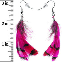 Load image into Gallery viewer, Fuchsia Femme Fatale Feather Earrings
