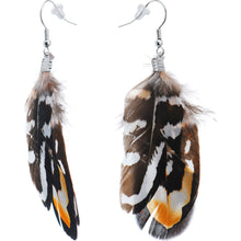 将图片加载到图库查看器，Brown White Essence Feather Earrings
