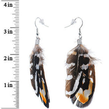 将图片加载到图库查看器，Brown White Essence Feather Earrings
