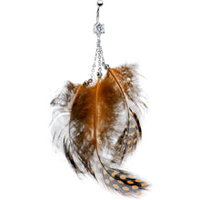 将图片加载到图库查看器，Brown Feather Belly Ring
