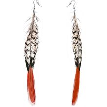 将图片加载到图库查看器，Natural Glam Drop Feather Earrings
