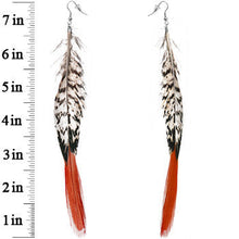 将图片加载到图库查看器，Natural Glam Drop Feather Earrings
