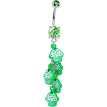 Load image into Gallery viewer, Peridot Green Cubic Zirconia Sweet Cupcake Drop Belly Ring
