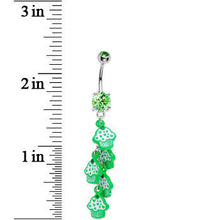 Load image into Gallery viewer, Peridot Green Cubic Zirconia Sweet Cupcake Drop Belly Ring
