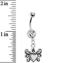 将图片加载到图库查看器，Crystalline Gem Tribal Flame Heart Belly Ring
