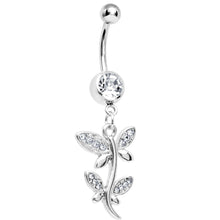 将图片加载到图库查看器，Crystalline Gem Flowering Butterfly Belly Ring
