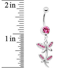 将图片加载到图库查看器，Pink Gem Flowering Butterfly Belly Ring
