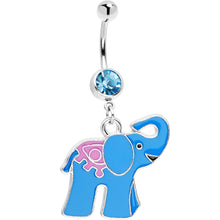 Load image into Gallery viewer, Boyish Blue Elephant Belly Ring
