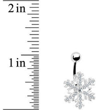 Load image into Gallery viewer, Crystalline Gem Snowflake Belly Ring
