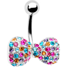将图片加载到图库查看器，Multi Gem Bow Tie Belly Ring
