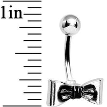 将图片加载到图库查看器，Silver Tone Bow Belly Ring
