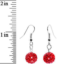 将图片加载到图库查看器，10mm Red Crystal Ferido Ball Drop Earrings
