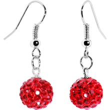 将图片加载到图库查看器，10mm Red Crystal Ferido Ball Drop Earrings

