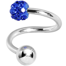 将图片加载到图库查看器，14G 7/16 Blue Crystal Evolution Spiral Belly Ring
